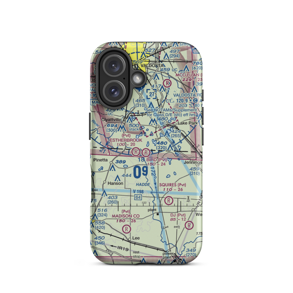 Bird Field (FA11) VFR Sectional  Tough iPhone Case iPhone 16 model shown