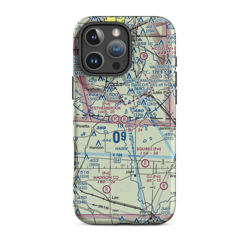 Bird Field (FA11) VFR Sectional  Tough iPhone Case iPhone 16 Pro Max model shown