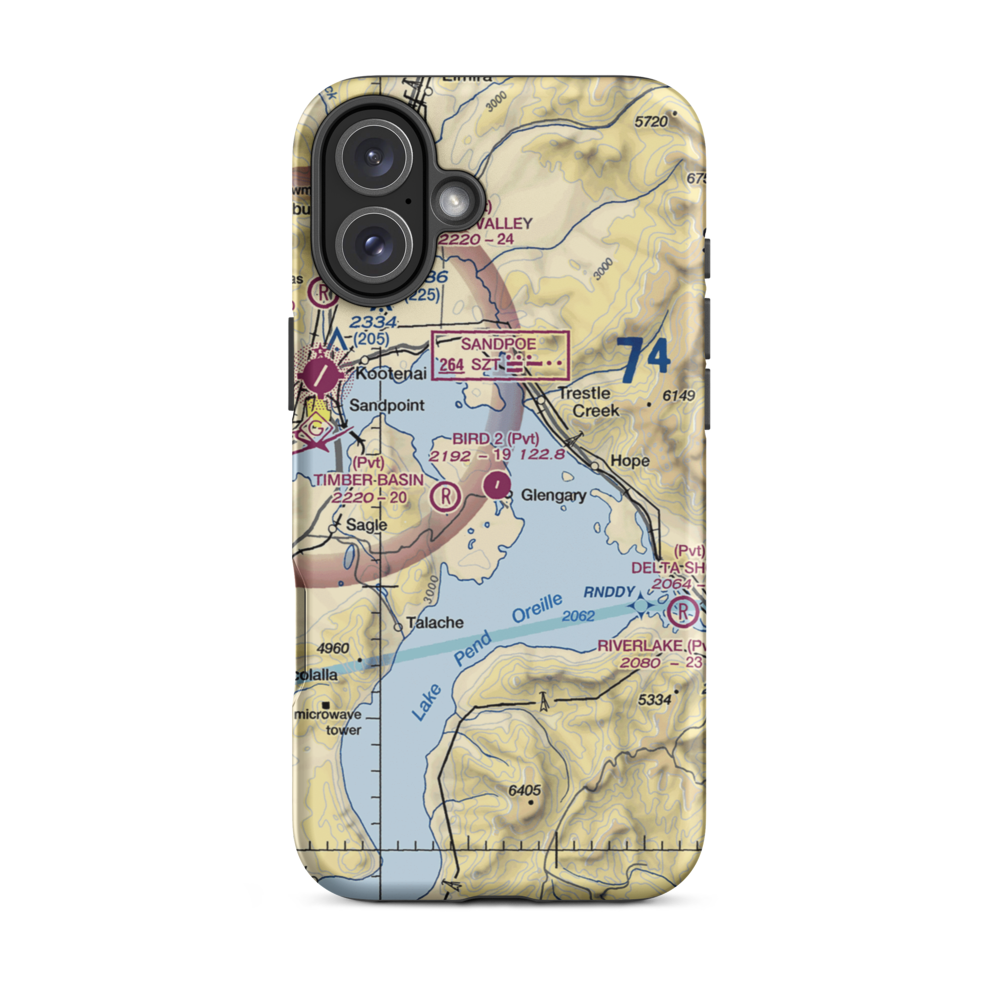Bird Nr 2 Airport (ID19) VFR Sectional  Tough iPhone Case iPhone 16 Plus model shown