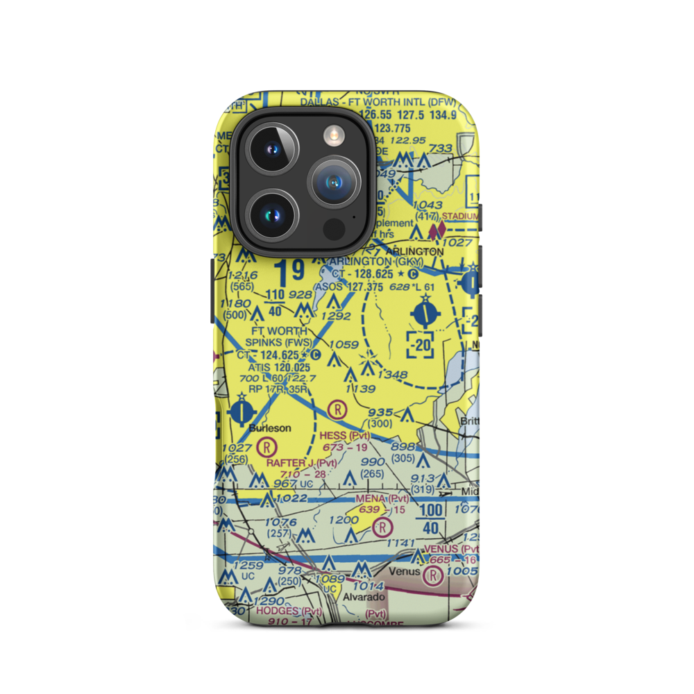 Birk Airport (4TX4) VFR Sectional  Tough iPhone Case iPhone 16 Pro model shown