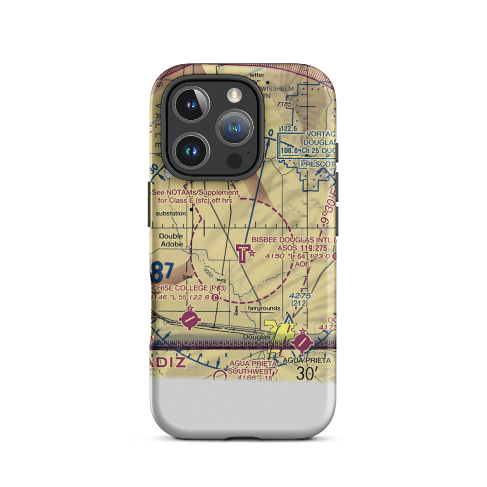 Bisbee Douglas International Airport (DUG) VFR Sectional  Tough iPhone Case iPhone 16 Pro model shown