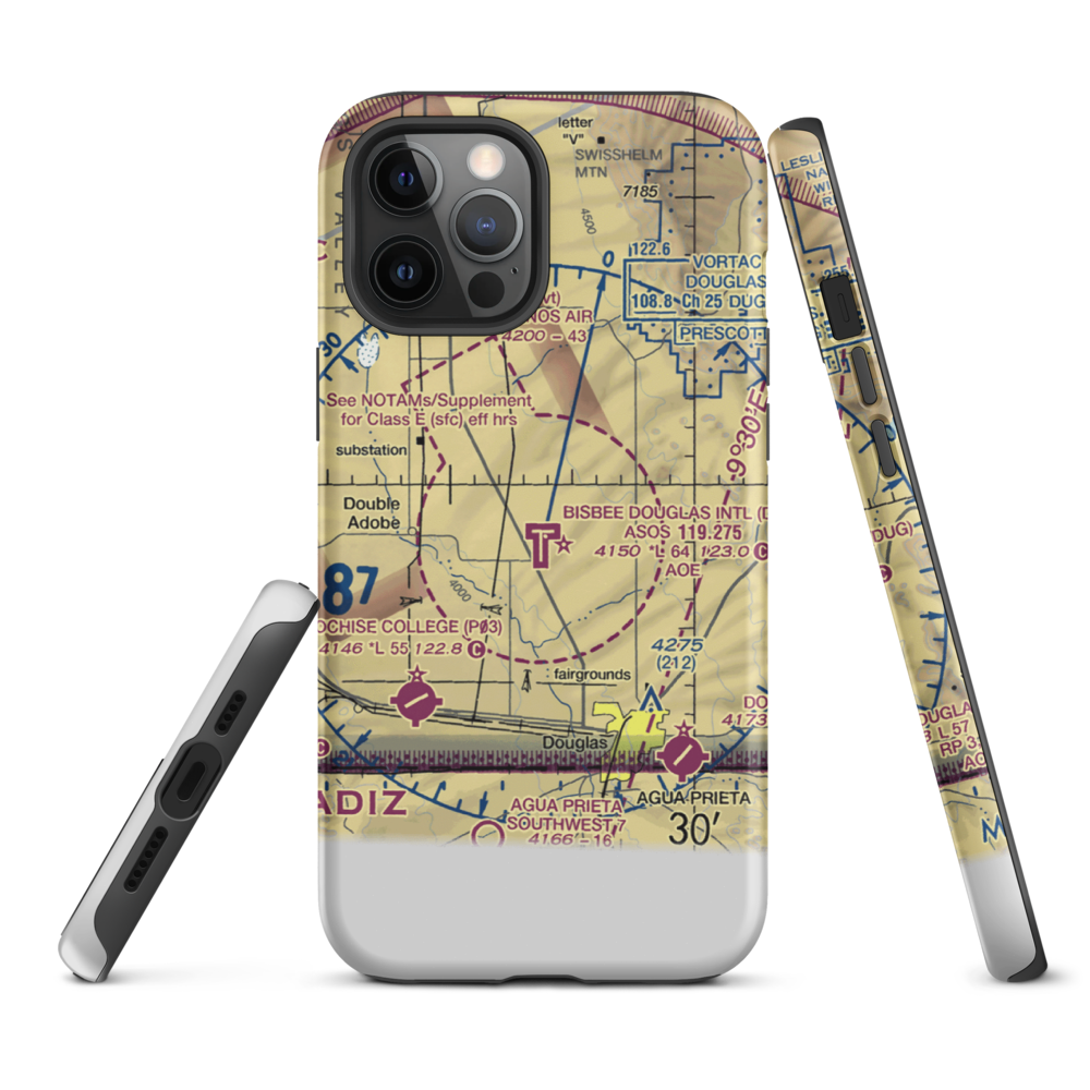 Bisbee Douglas International Airport (DUG) VFR Sectional  Tough iPhone Case iPhone 12 Pro Max model shown