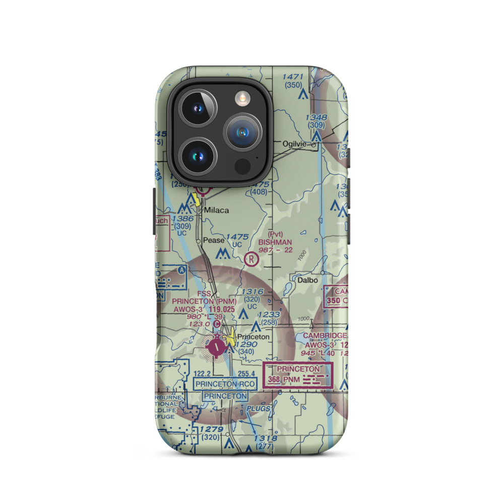 Bishman Private Airport (90MN) VFR Sectional  Tough iPhone Case iPhone 16 Pro model shown