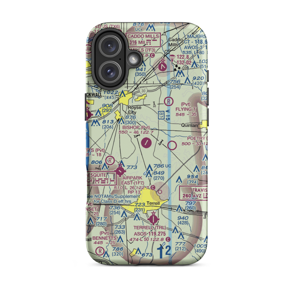 Bishop Field (68TS) VFR Sectional  Tough iPhone Case iPhone 16 Plus model shown