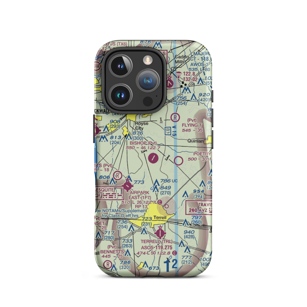 Bishop Field (68TS) VFR Sectional  Tough iPhone Case iPhone 16 Pro model shown