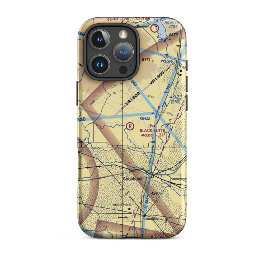 Black Butte Ranch Airport (0ID4) VFR Sectional  Tough iPhone Case iPhone 16 Pro Max model shown