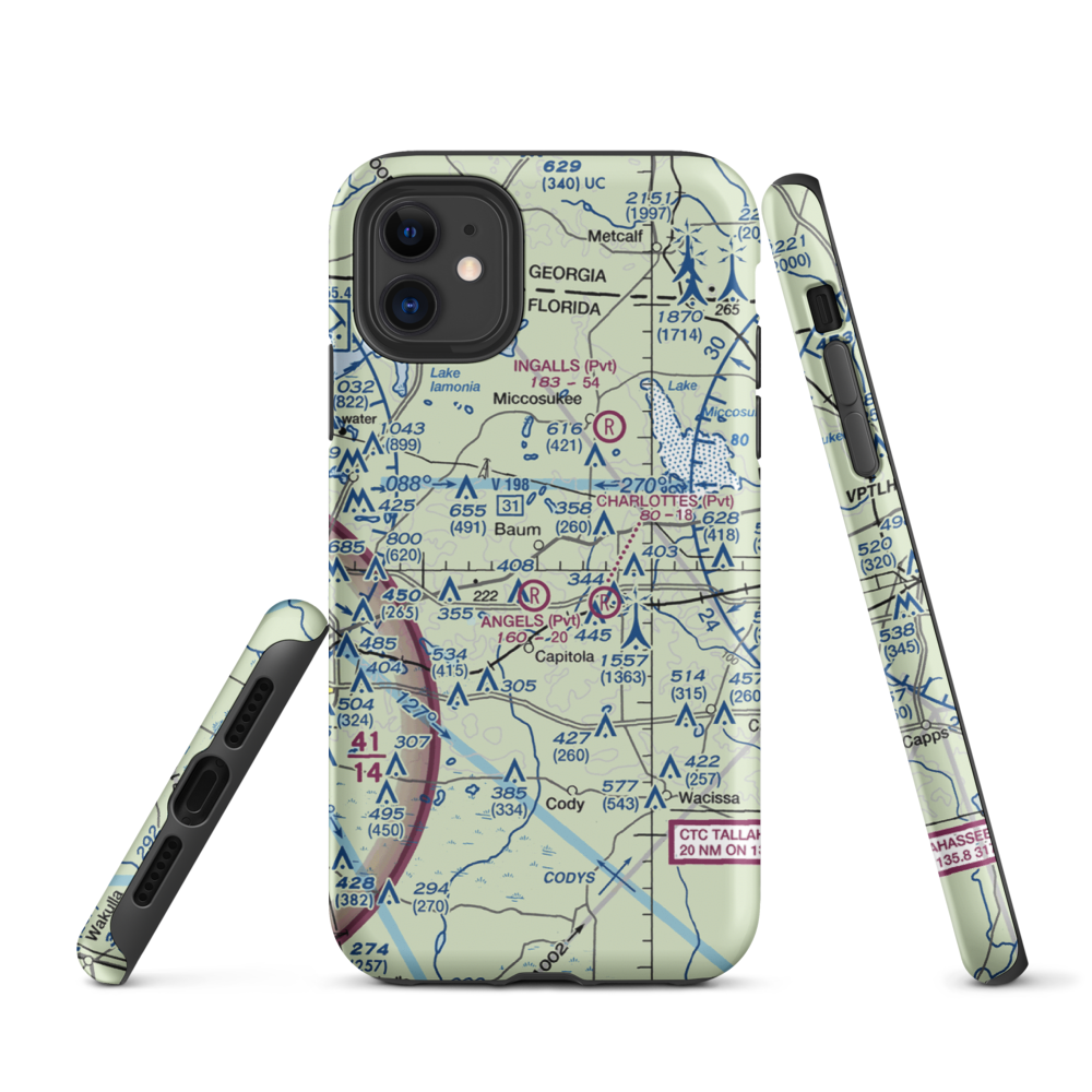Black Creek Pass Airport (FA25) VFR Sectional  Tough iPhone Case iPhone 11 model shown