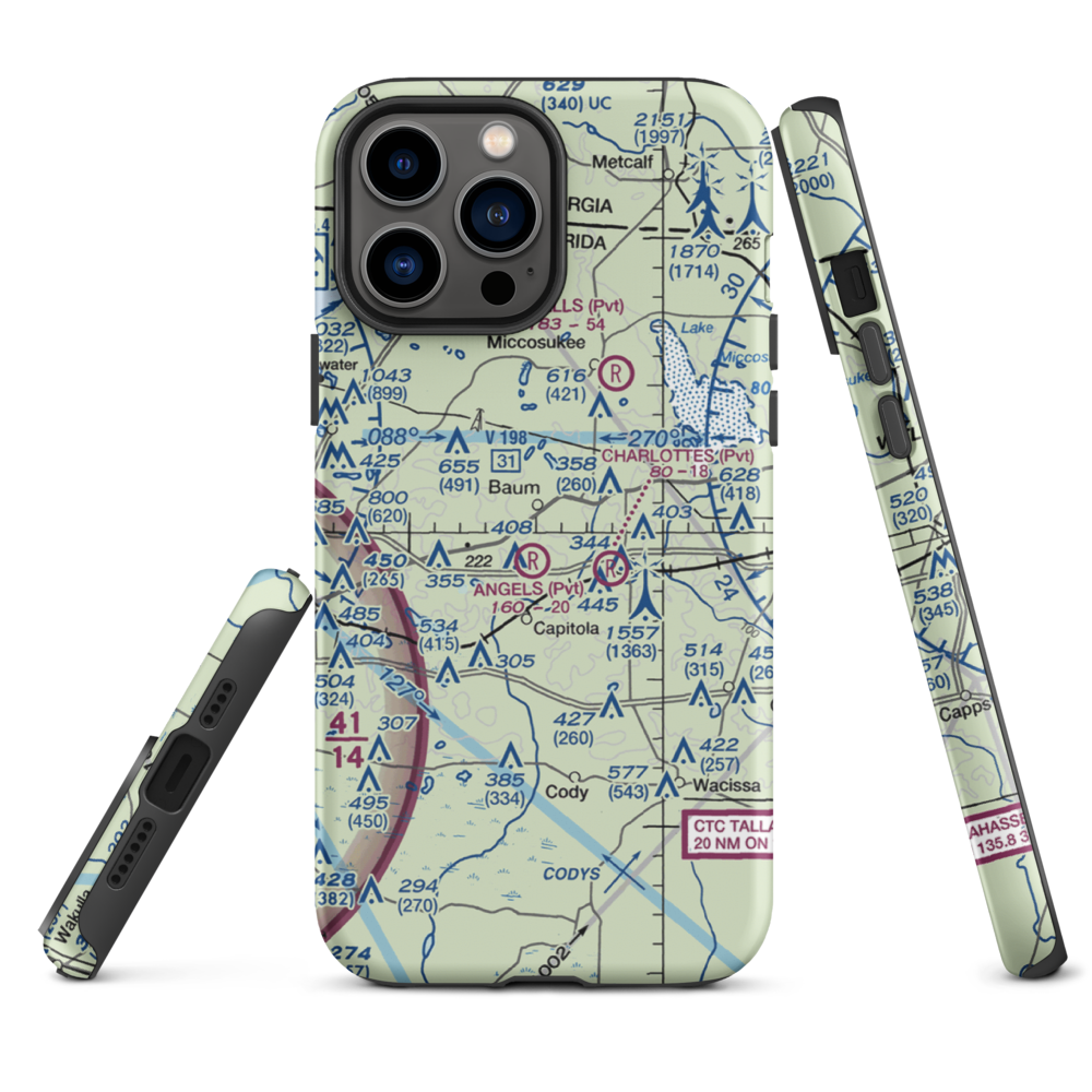 Black Creek Pass Airport (FA25) VFR Sectional  Tough iPhone Case iPhone 13 Pro Max model shown