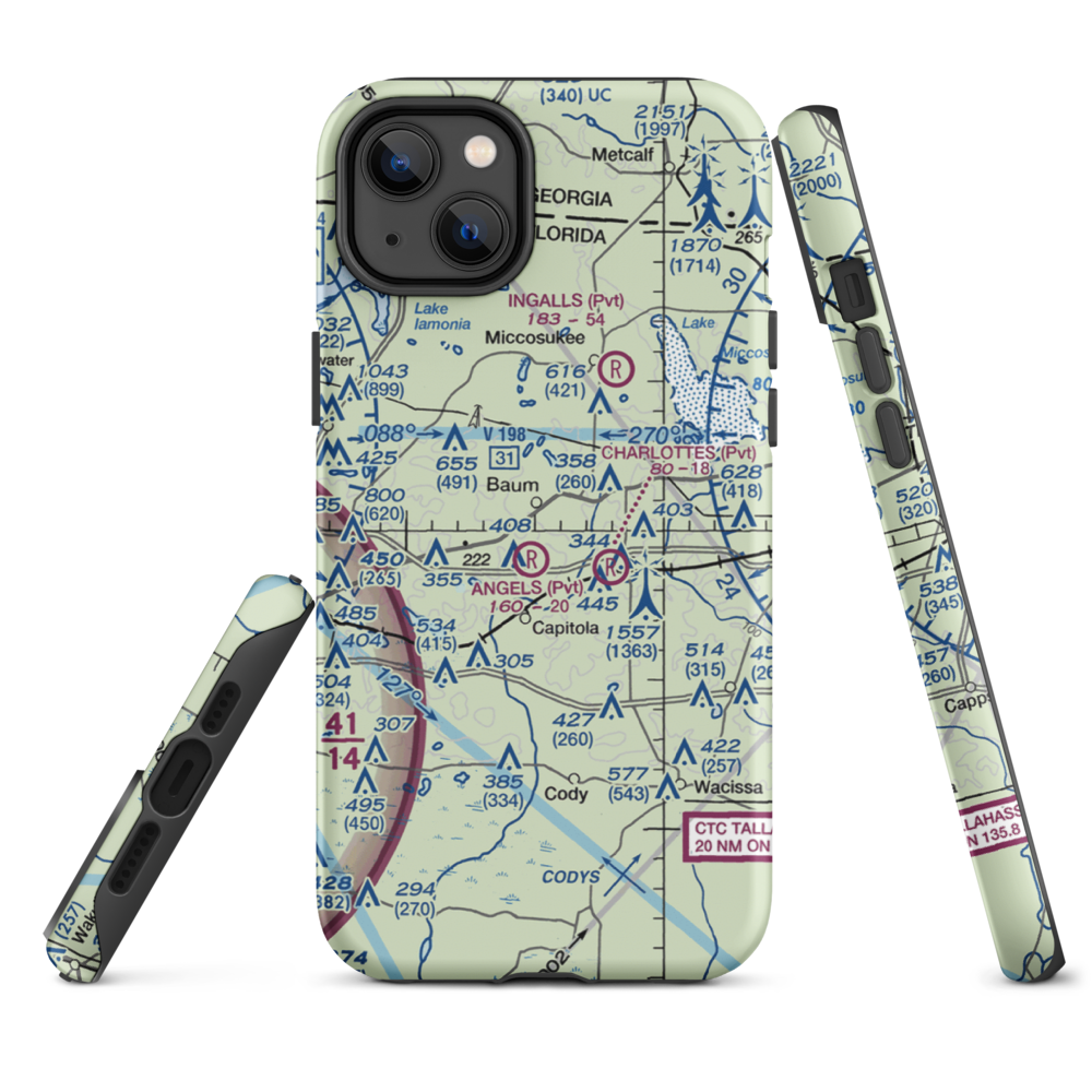 Black Creek Pass Airport (FA25) VFR Sectional  Tough iPhone Case iPhone 14 Plus model shown
