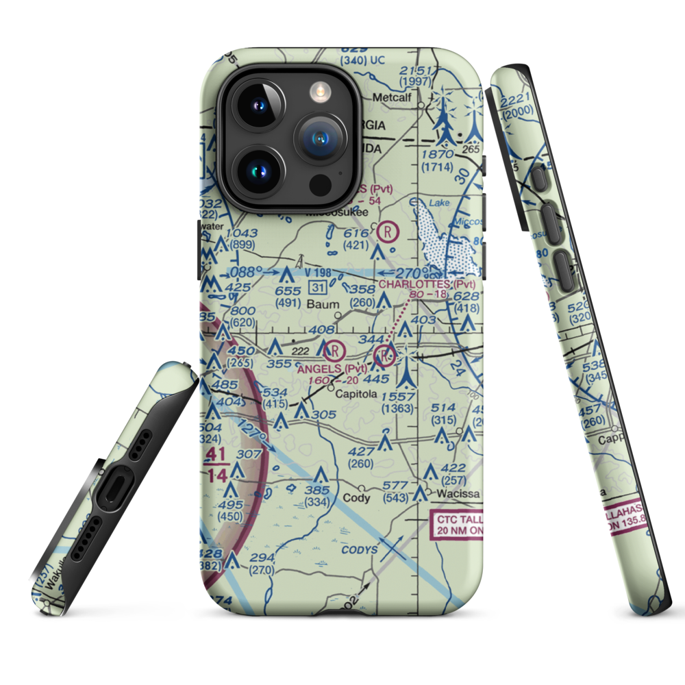 Black Creek Pass Airport (FA25) VFR Sectional  Tough iPhone Case iPhone 15 Pro Max model shown