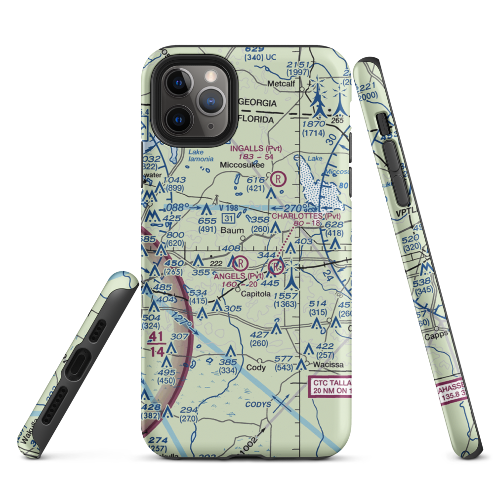 Black Creek Pass Airport (FA25) VFR Sectional  Tough iPhone Case iPhone 11 Pro Max model shown