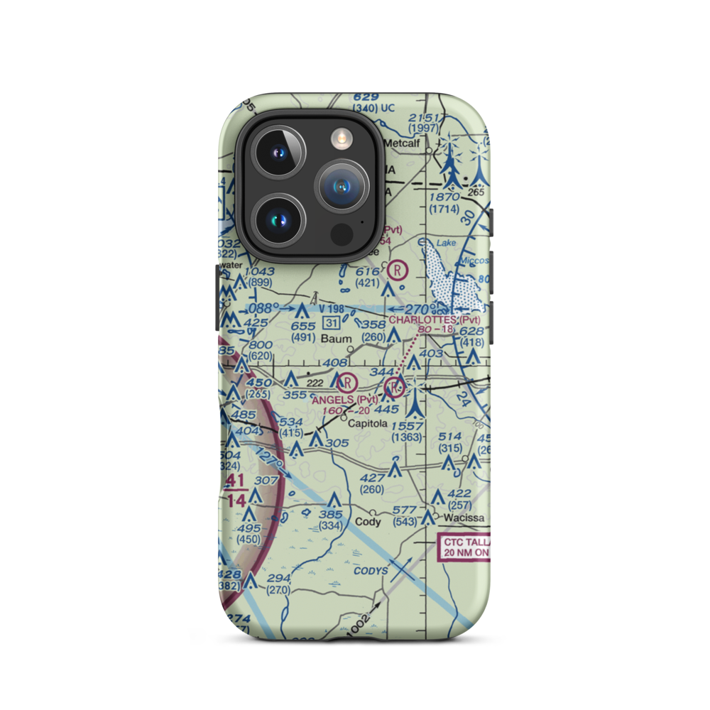 Black Creek Pass Airport (FA25) VFR Sectional  Tough iPhone Case iPhone 16 Pro model shown
