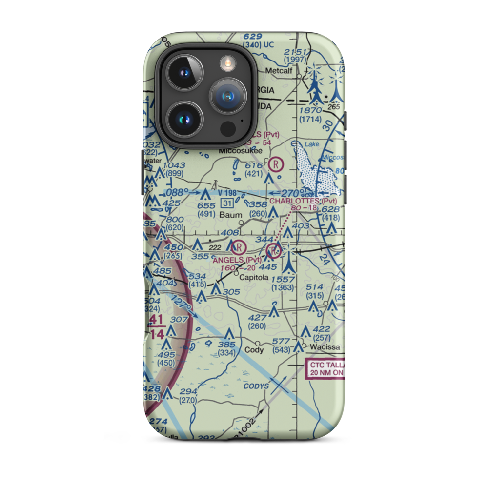 Black Creek Pass Airport (FA25) VFR Sectional  Tough iPhone Case iPhone 16 Pro Max model shown