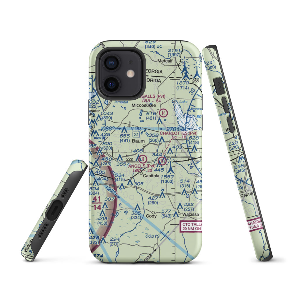 Black Creek Pass Airport (FA25) VFR Sectional  Tough iPhone Case iPhone 12 model shown