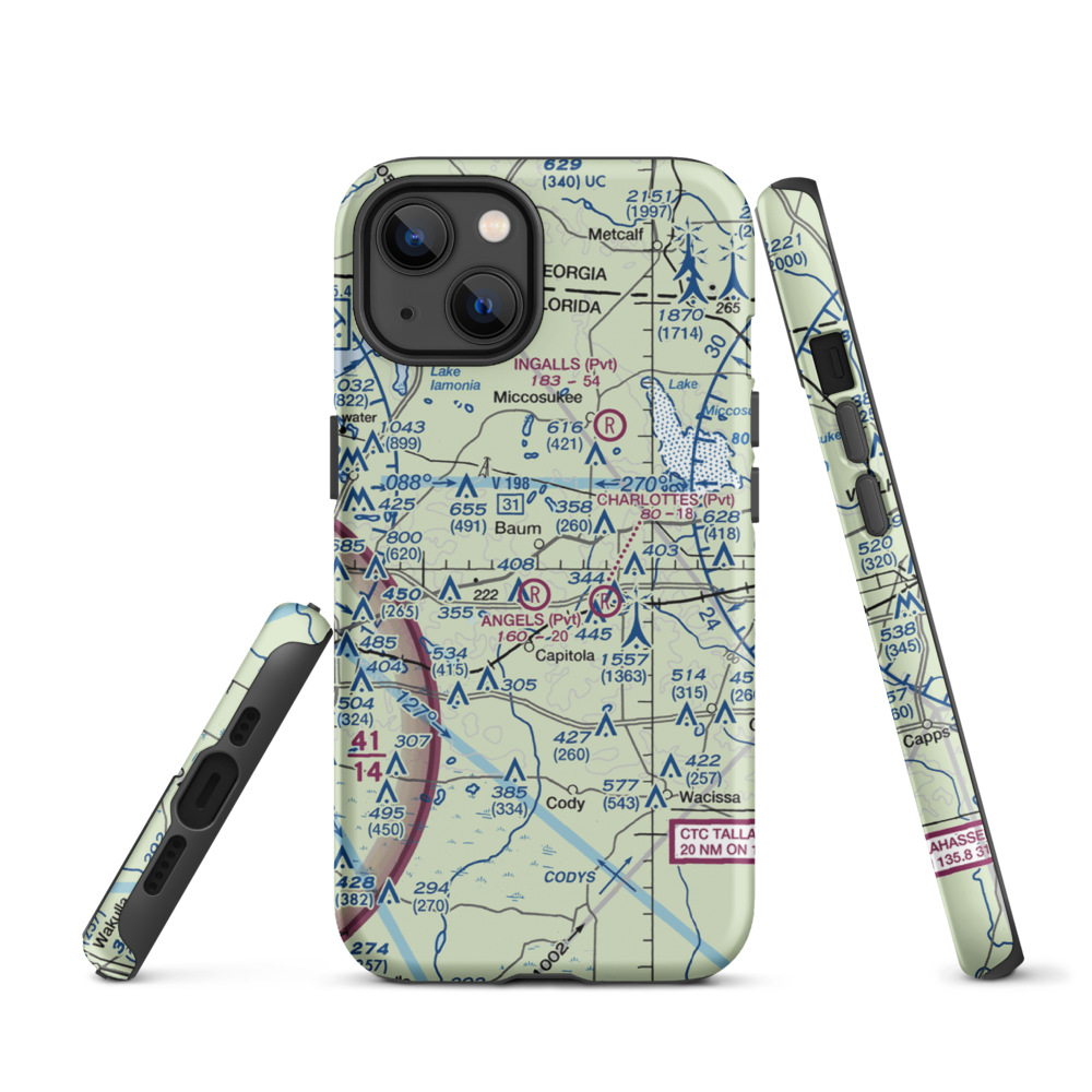 Black Creek Pass Airport (FA25) VFR Sectional  Tough iPhone Case iPhone 13 model shown