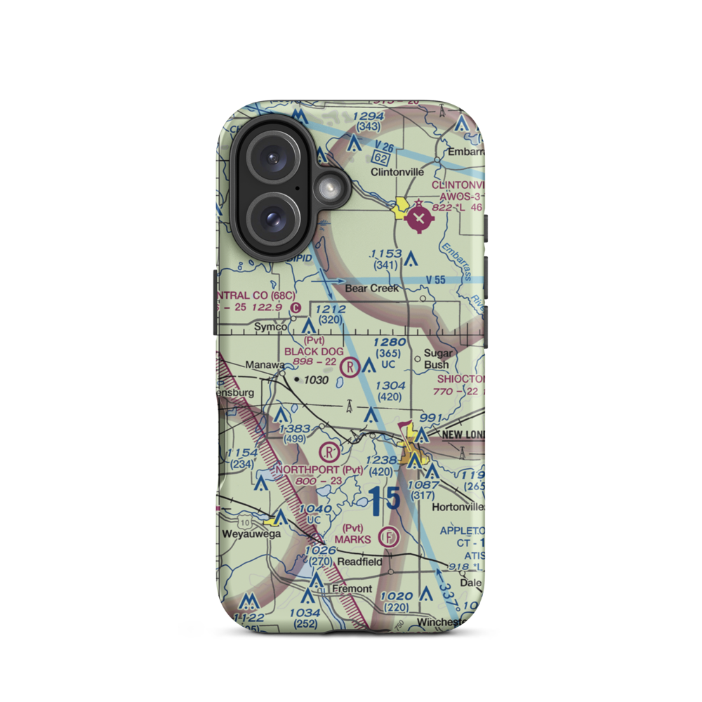 Black Dog Farm Airport (WS76) VFR Sectional  Tough iPhone Case iPhone 16 model shown