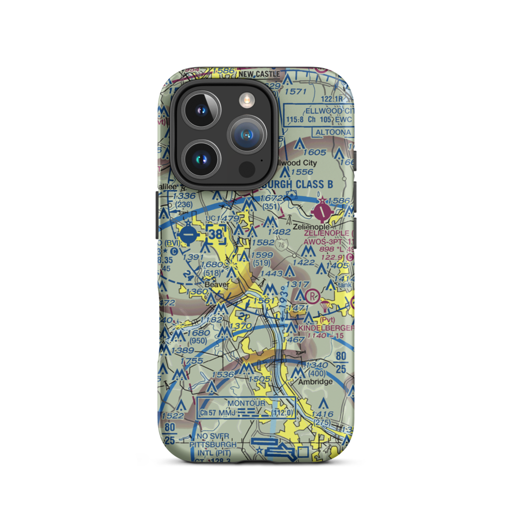 Black Rock Airport (32PN) VFR Sectional  Tough iPhone Case iPhone 16 Pro model shown