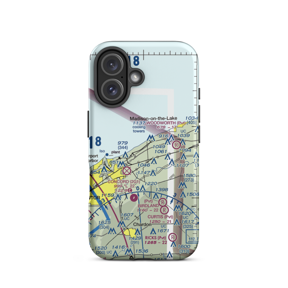 Blackacre Farm Airport (OI69) VFR Sectional  Tough iPhone Case iPhone 16 model shown
