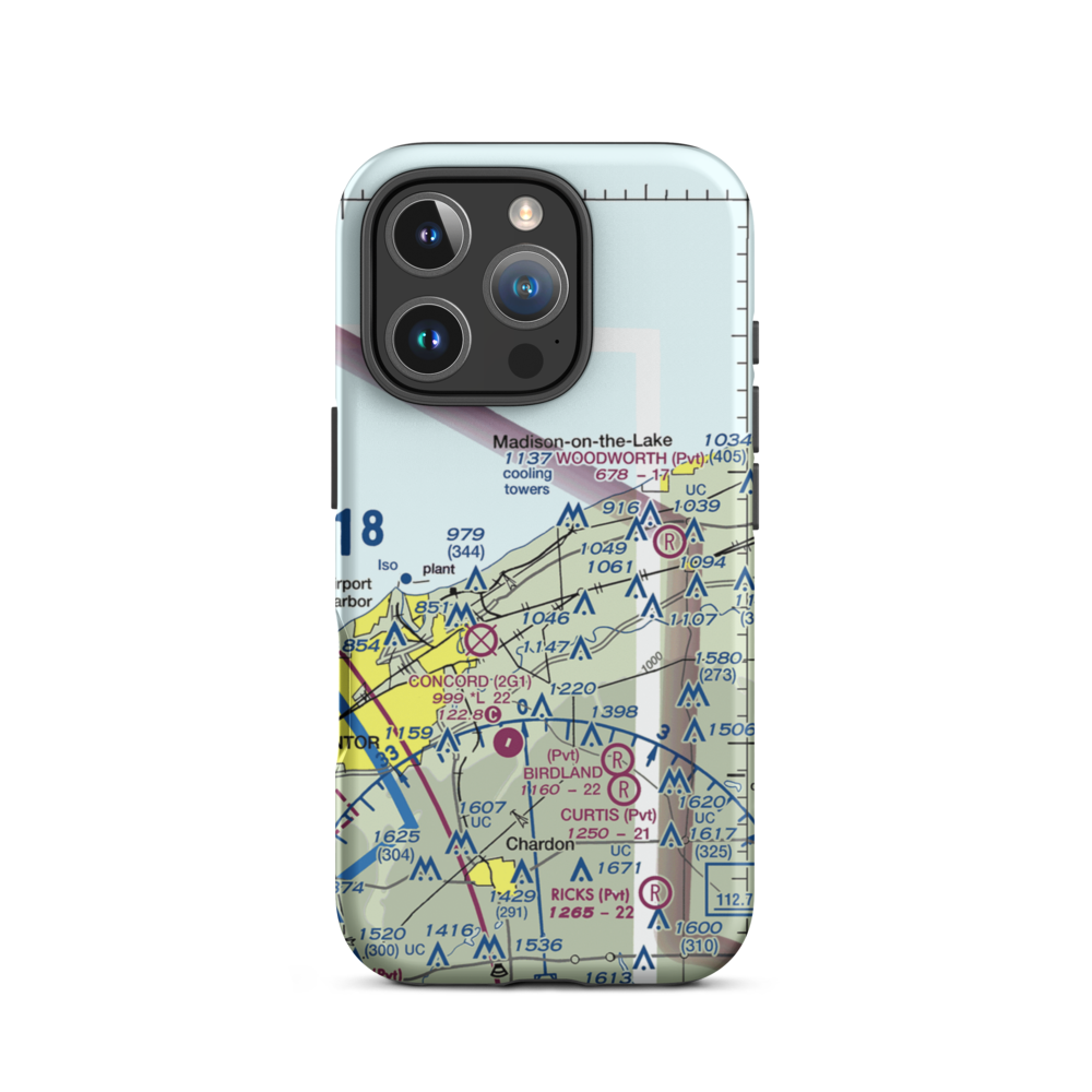 Blackacre Farm Airport (OI69) VFR Sectional  Tough iPhone Case iPhone 16 Pro model shown
