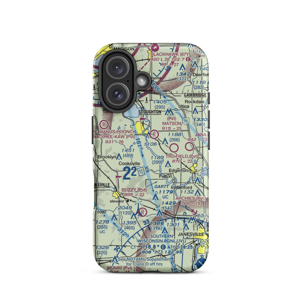 Blackburn Airport (WI98) VFR Sectional  Tough iPhone Case iPhone 16 model shown