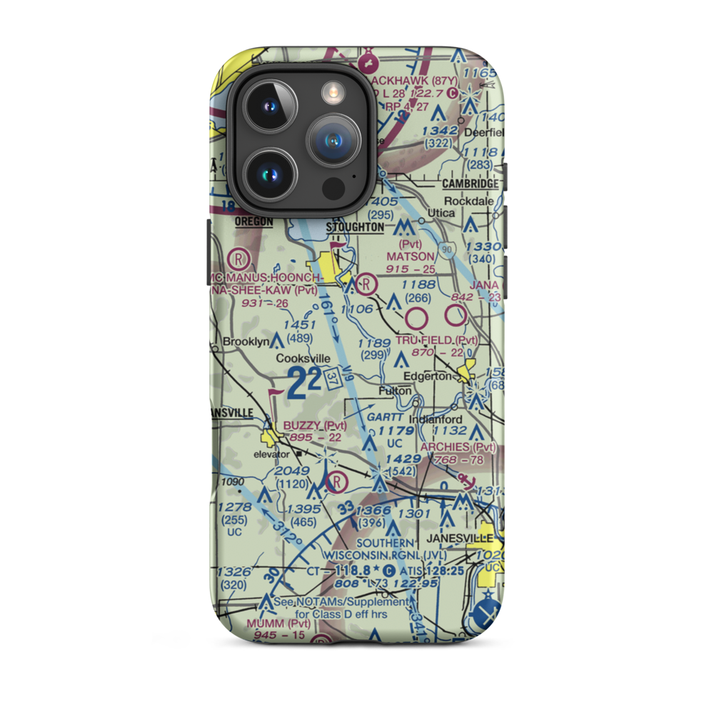 Blackburn Airport (WI98) VFR Sectional  Tough iPhone Case iPhone 16 Pro Max model shown