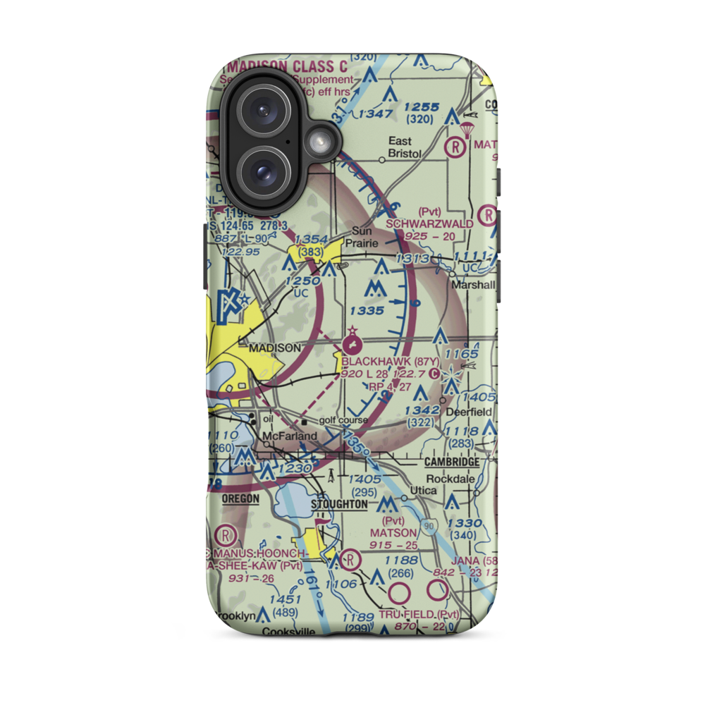 Blackhawk Airfield (87Y) VFR Sectional  Tough iPhone Case iPhone 16 Plus model shown