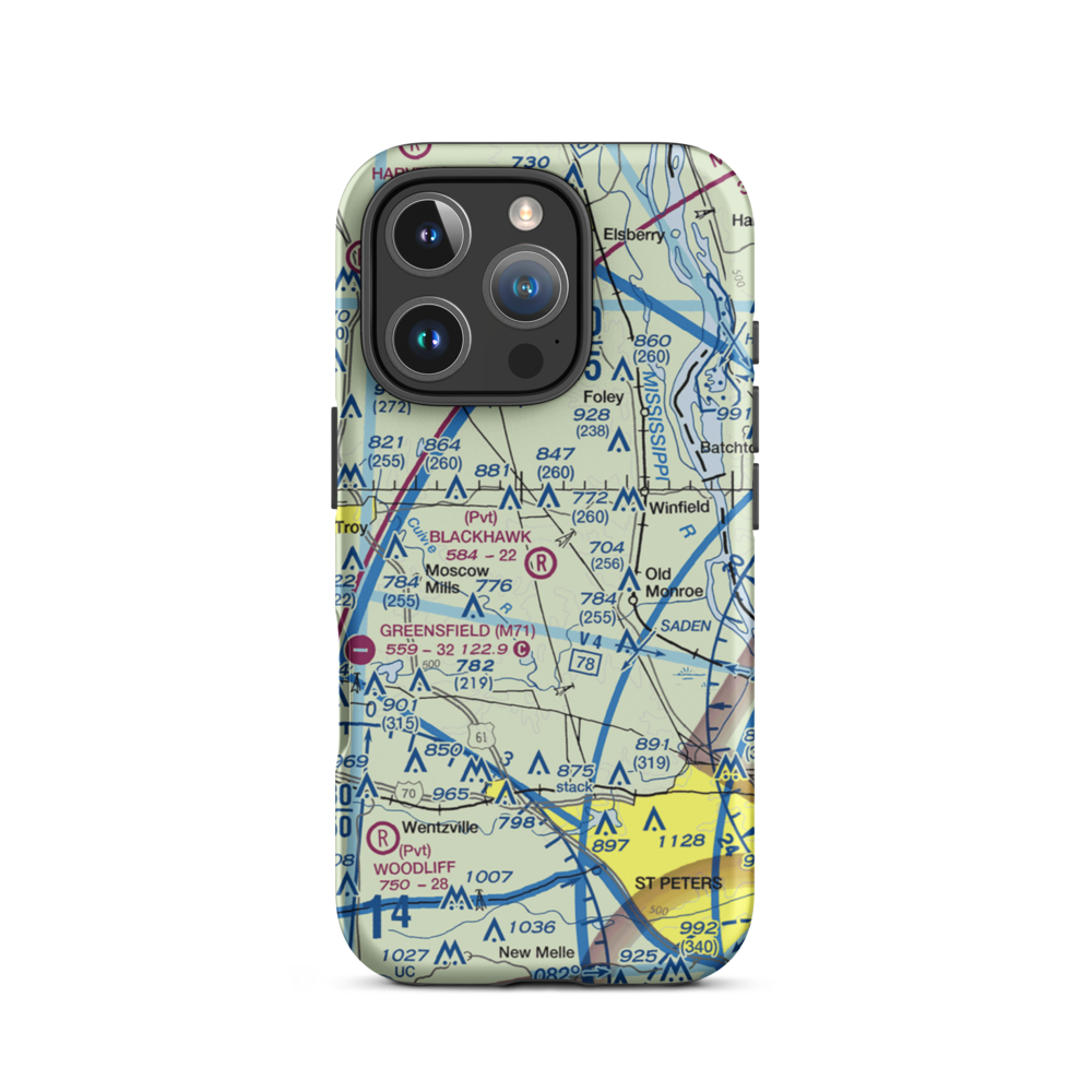 Blackhawk Airport (6MO0) VFR Sectional  Tough iPhone Case iPhone 16 Pro model shown