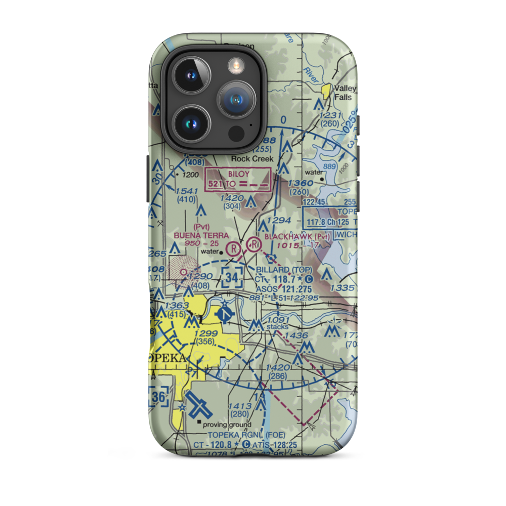 Blackhawk Airport (81KS) VFR Sectional  Tough iPhone Case iPhone 16 Pro Max model shown