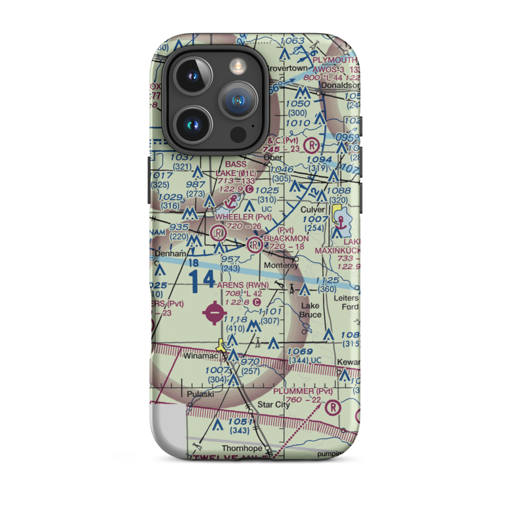 Blackmon Field (IN69) VFR Sectional  Tough iPhone Case iPhone 16 Pro Max model shown