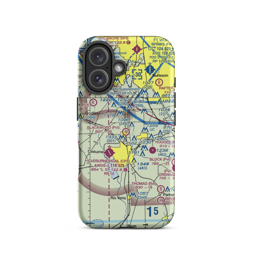 Blackwood Airpark (TX46) VFR Sectional  Tough iPhone Case iPhone 16 model shown