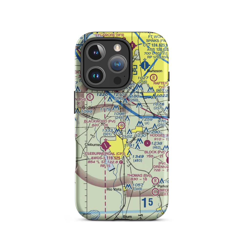 Blackwood Airpark (TX46) VFR Sectional  Tough iPhone Case iPhone 16 Pro model shown