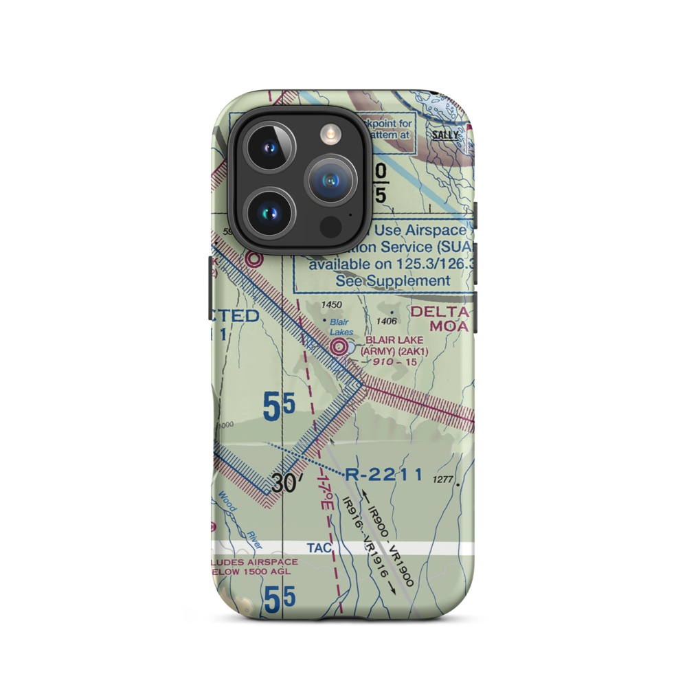 Blair Lake Airport (2AK1) VFR Sectional  Tough iPhone Case iPhone 16 Pro model shown