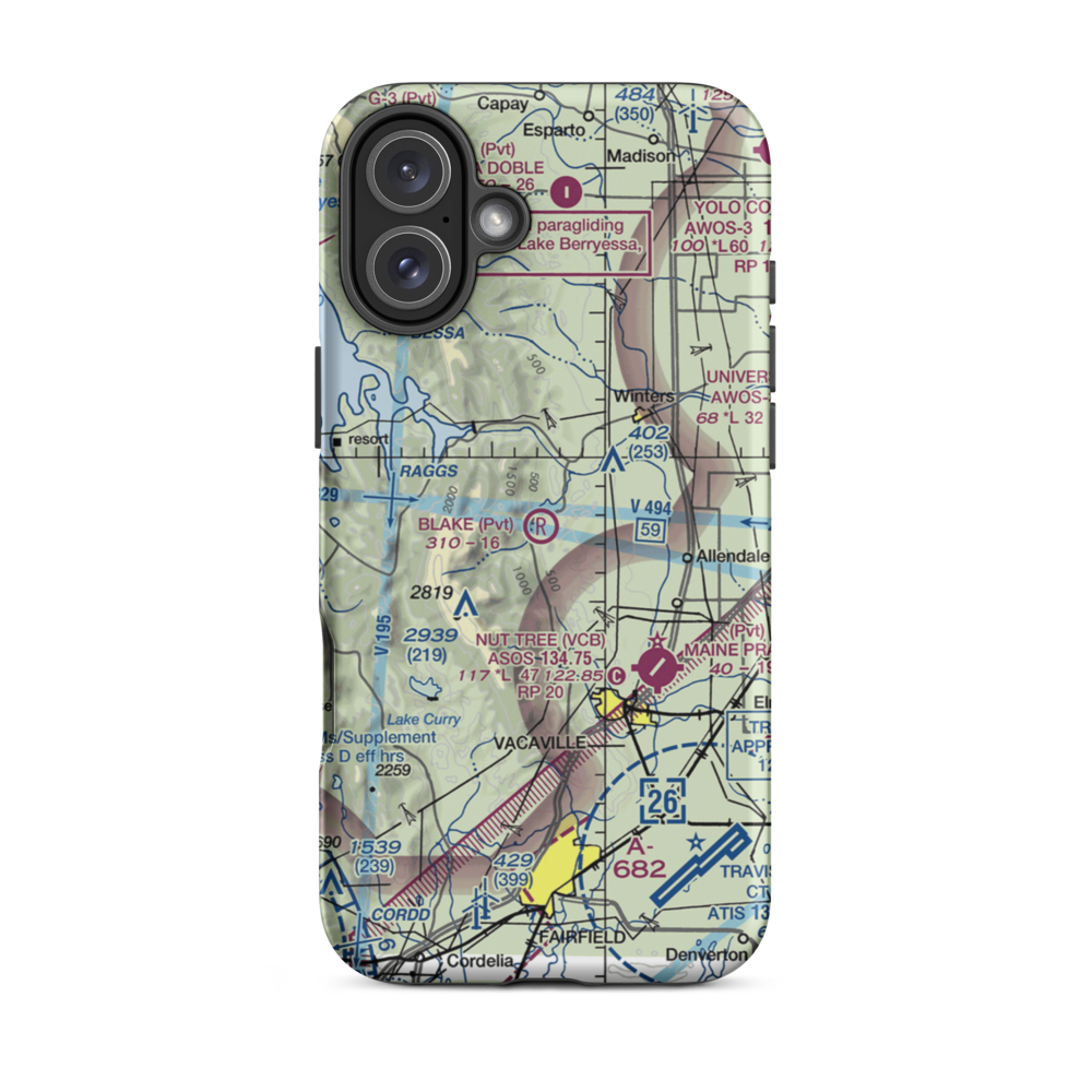 Blake Sky Park Airport (CA57) VFR Sectional  Tough iPhone Case iPhone 16 Plus model shown