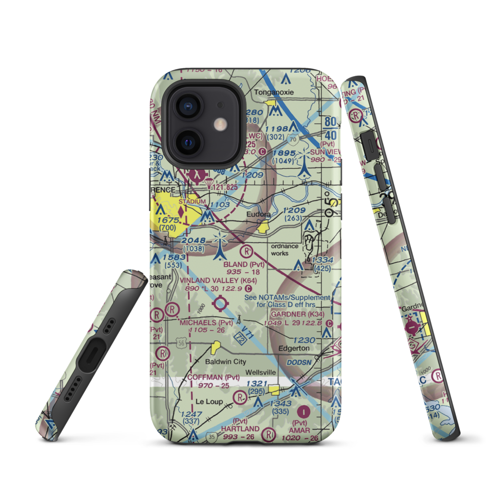 Bland Airport (52KS) VFR Sectional  Tough iPhone Case iPhone 12 model shown