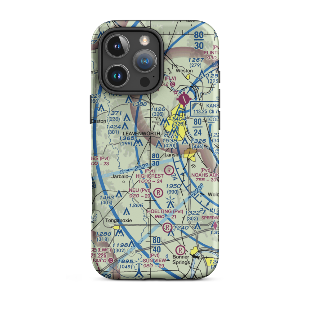 Blaser's Airport (SN84) VFR Sectional  Tough iPhone Case iPhone 16 Pro Max model shown