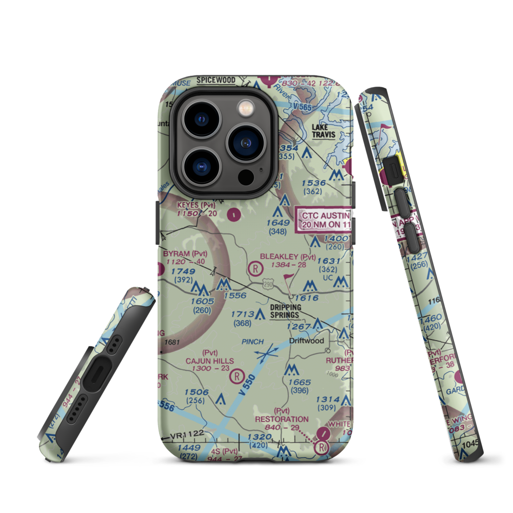 Bleakley Ranch Airport (5TE2) VFR Sectional  Tough iPhone Case iPhone 14 Pro model shown