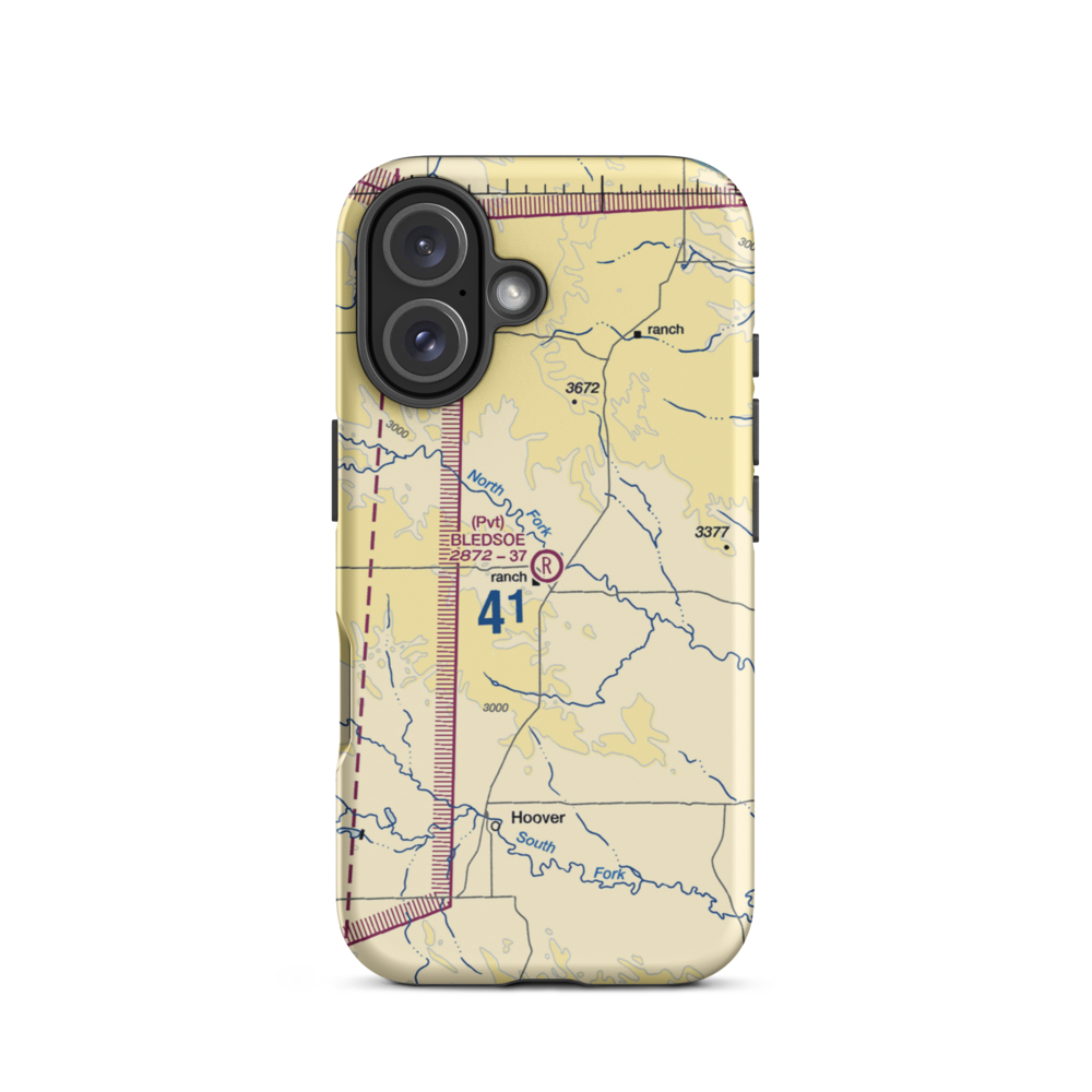 Bledsoe Ranch Airport (0SD3) VFR Sectional  Tough iPhone Case iPhone 16 model shown