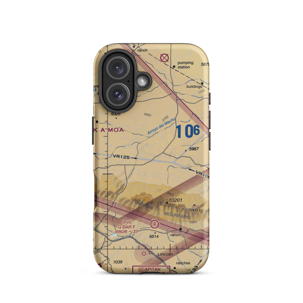 Block Ranch Airport (4AZ2) VFR Sectional  Tough iPhone Case iPhone 16 model shown