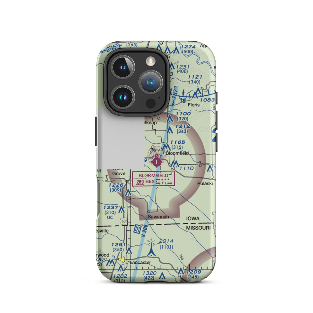 Bloomfield Municipal Airport (4K6) VFR Sectional  Tough iPhone Case iPhone 16 Pro model shown