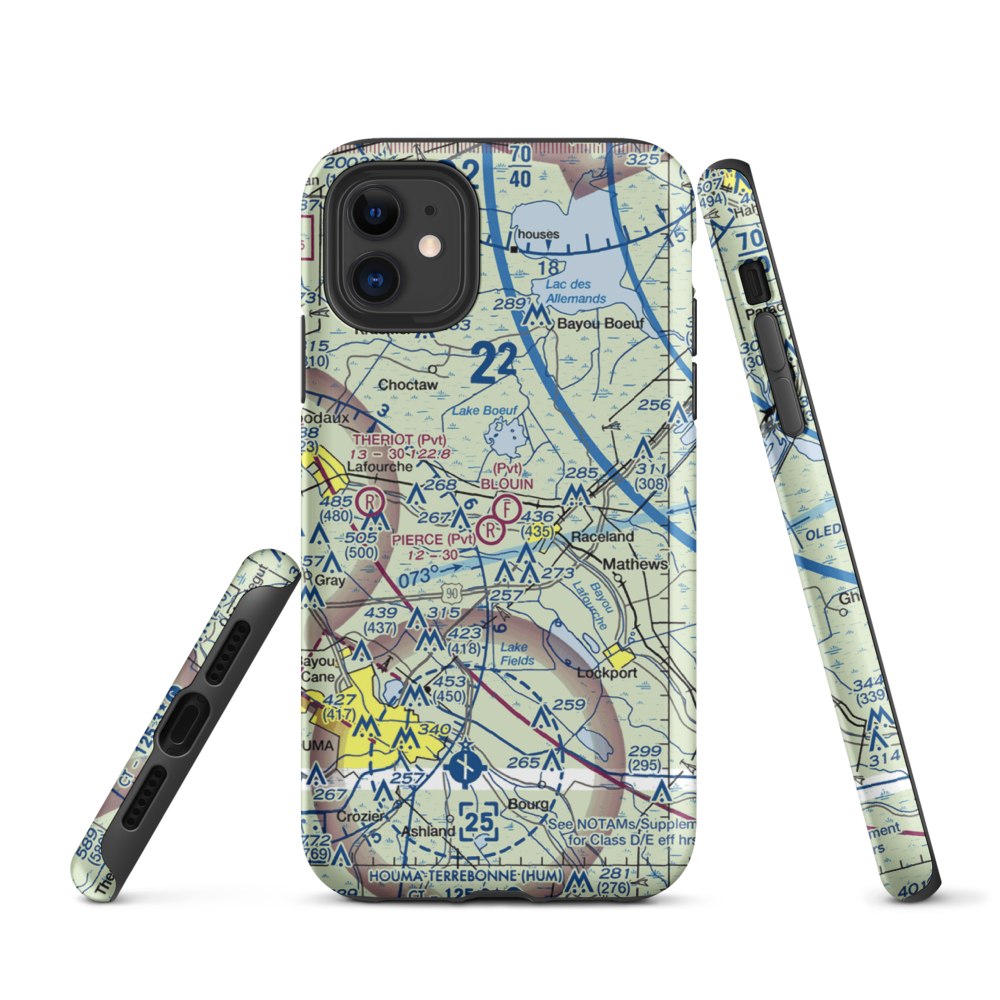 Blouin Flightpark Ultralightport (4LA9) VFR Sectional  Tough iPhone Case iPhone 11 model shown