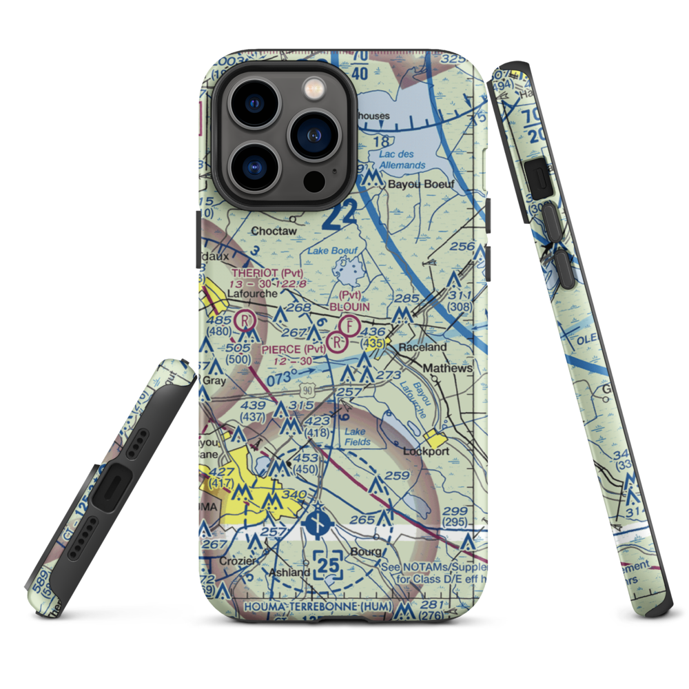 Blouin Flightpark Ultralightport (4LA9) VFR Sectional  Tough iPhone Case iPhone 13 Pro Max model shown