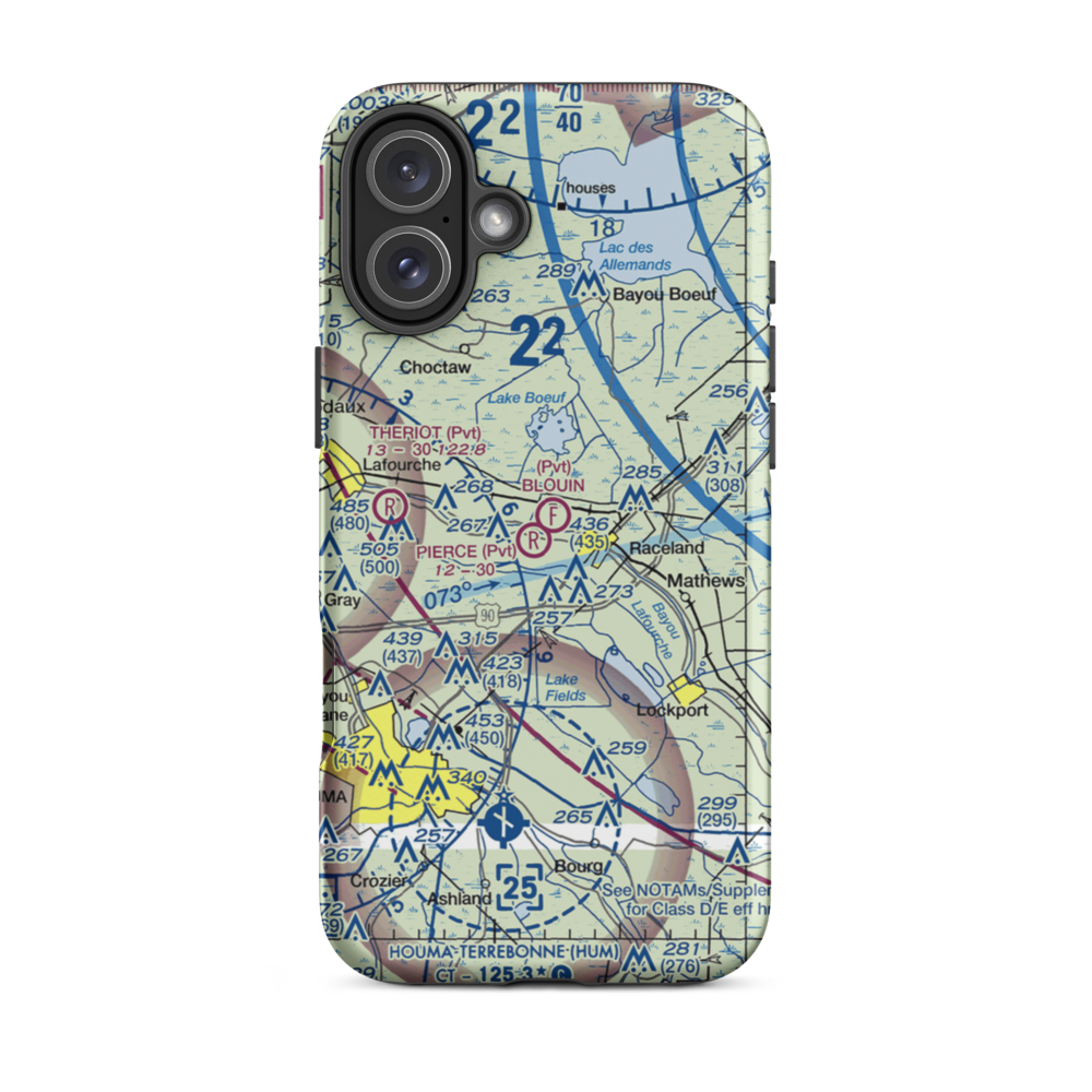 Blouin Flightpark Ultralightport (4LA9) VFR Sectional  Tough iPhone Case iPhone 16 Plus model shown