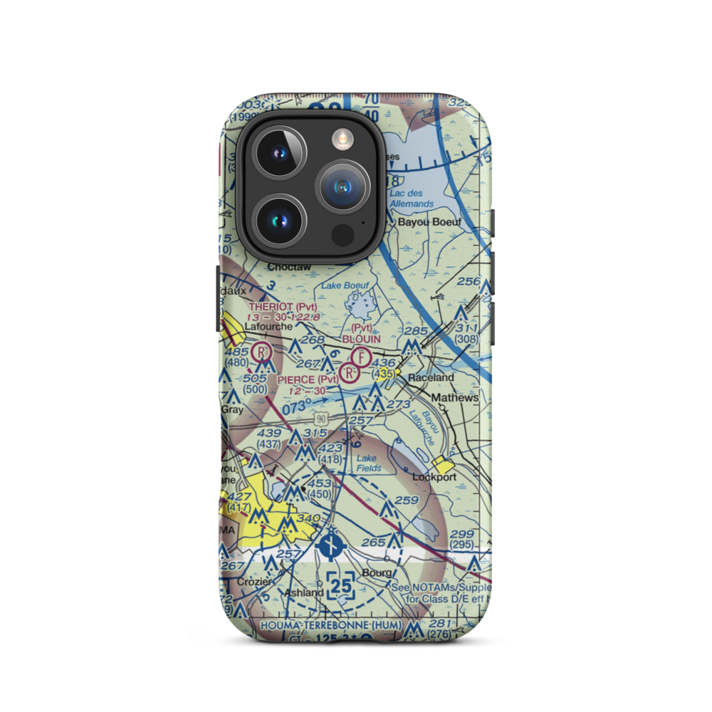 Blouin Flightpark Ultralightport (4LA9) VFR Sectional  Tough iPhone Case iPhone 16 Pro model shown