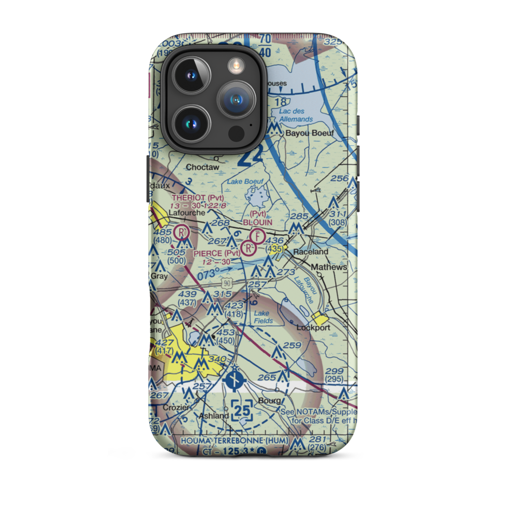 Blouin Flightpark Ultralightport (4LA9) VFR Sectional  Tough iPhone Case iPhone 16 Pro Max model shown