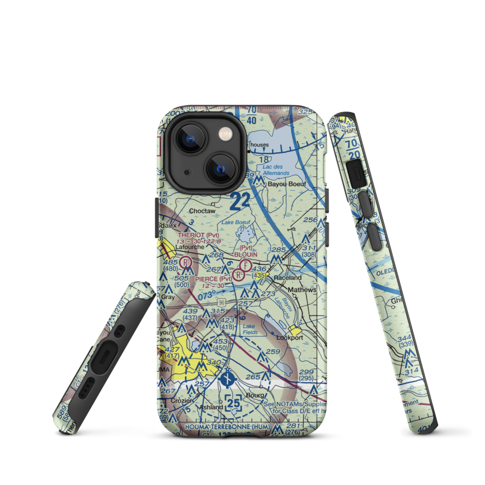 Blouin Flightpark Ultralightport (4LA9) VFR Sectional  Tough iPhone Case iPhone 13 mini model shown