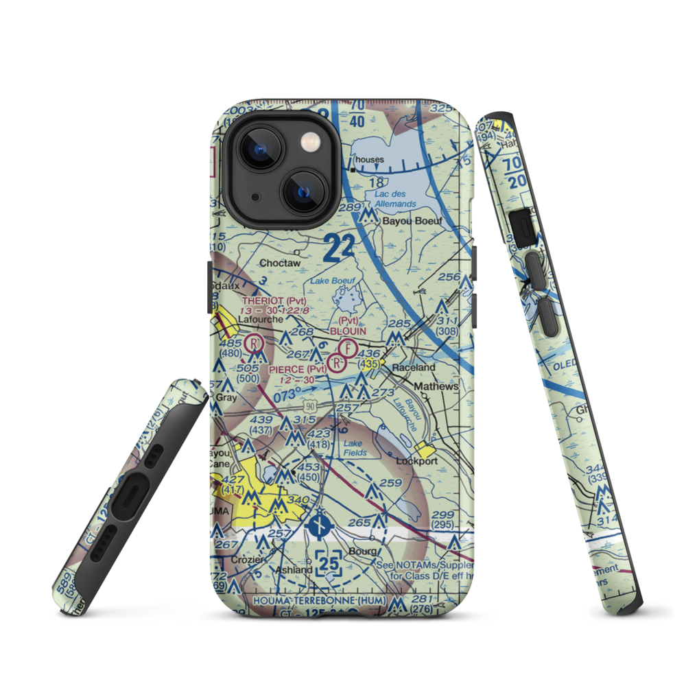 Blouin Flightpark Ultralightport (4LA9) VFR Sectional  Tough iPhone Case iPhone 13 model shown