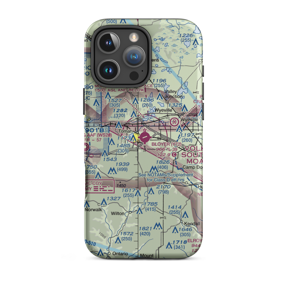 Bloyer Field (Y72) VFR Sectional  Tough iPhone Case iPhone 16 Pro Max model shown