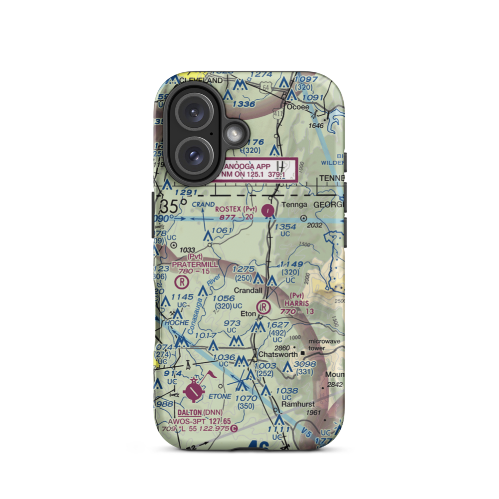 Blue Bird Field (37GA) VFR Sectional  Tough iPhone Case iPhone 16 model shown