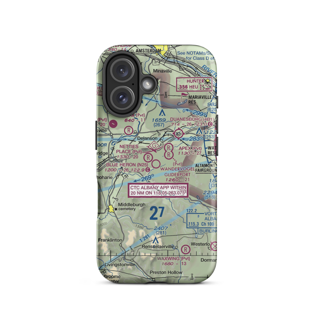 Blue Heron Airport (N25) VFR Sectional  Tough iPhone Case iPhone 16 model shown