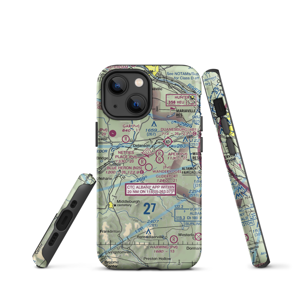 Blue Heron Airport (N25) VFR Sectional  Tough iPhone Case iPhone 13 mini model shown